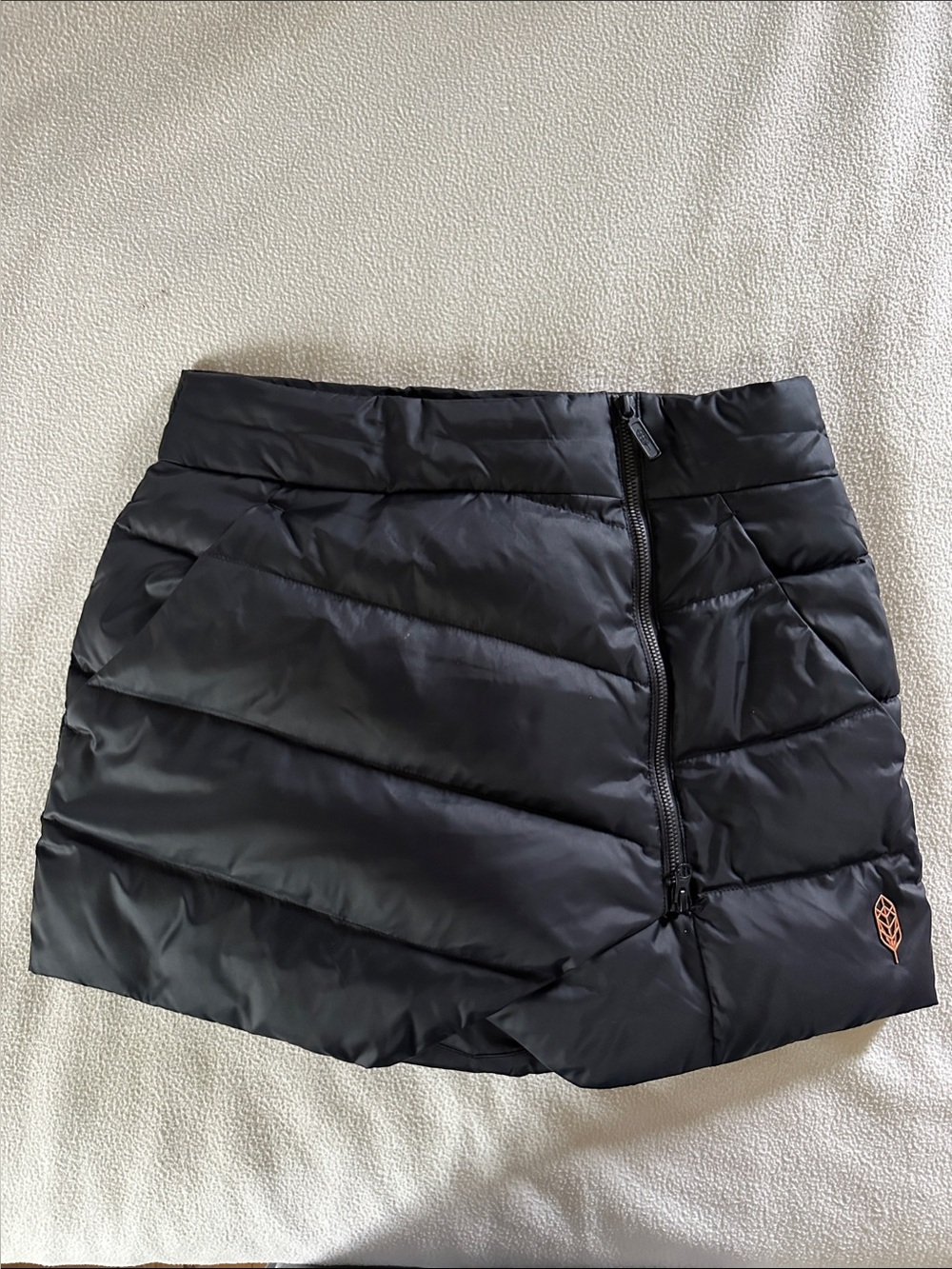 Black Insulated Mini Skirt with Side Zip